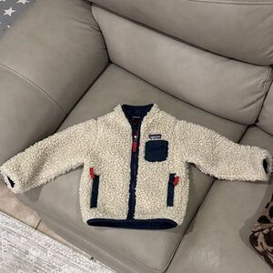 Patagonia Cozy Sherpa Fleece Jacket with Navy Accents